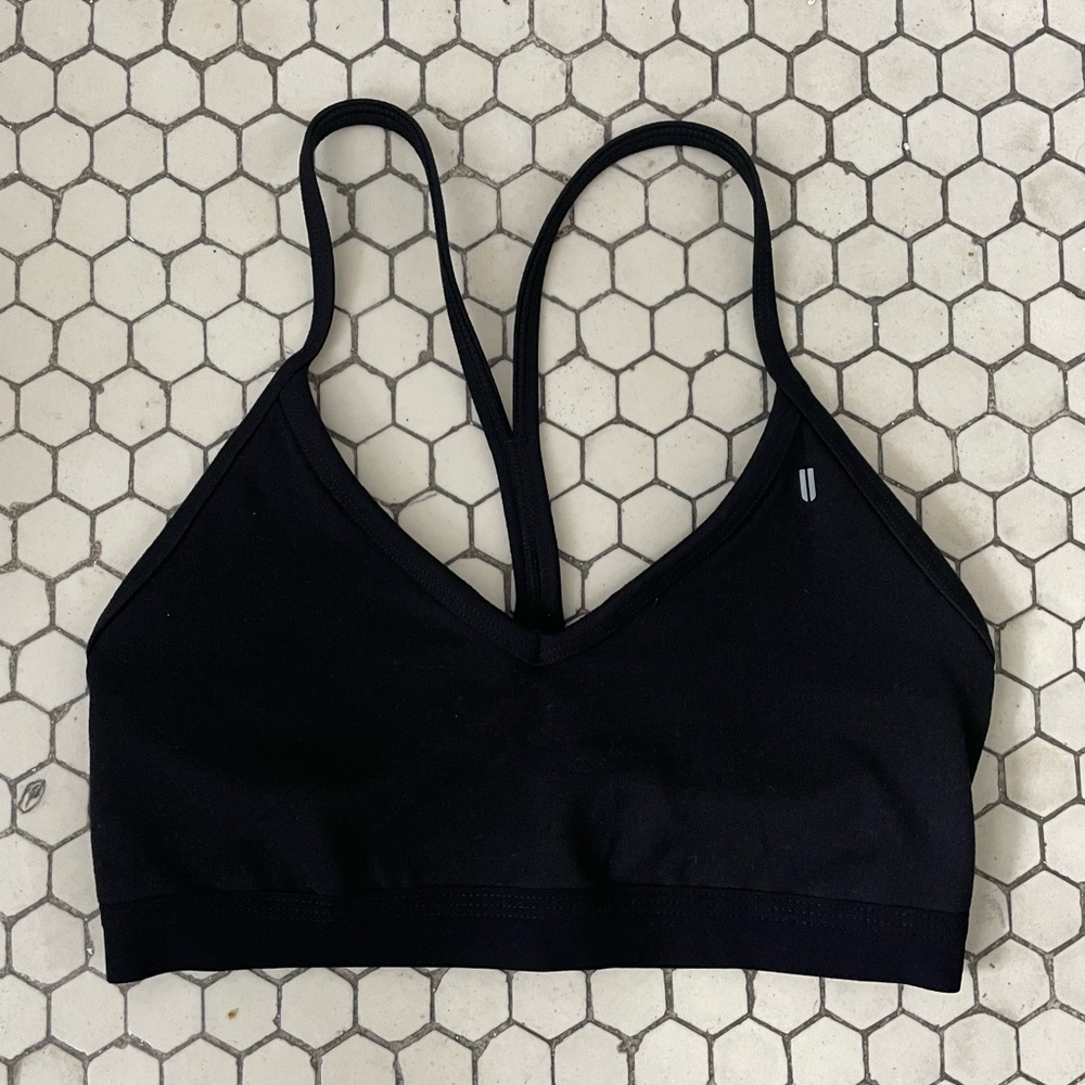 NOBULL Sportsbra Womens Small Black V-Neck Gym Crossfit Lifting Strappy Workout